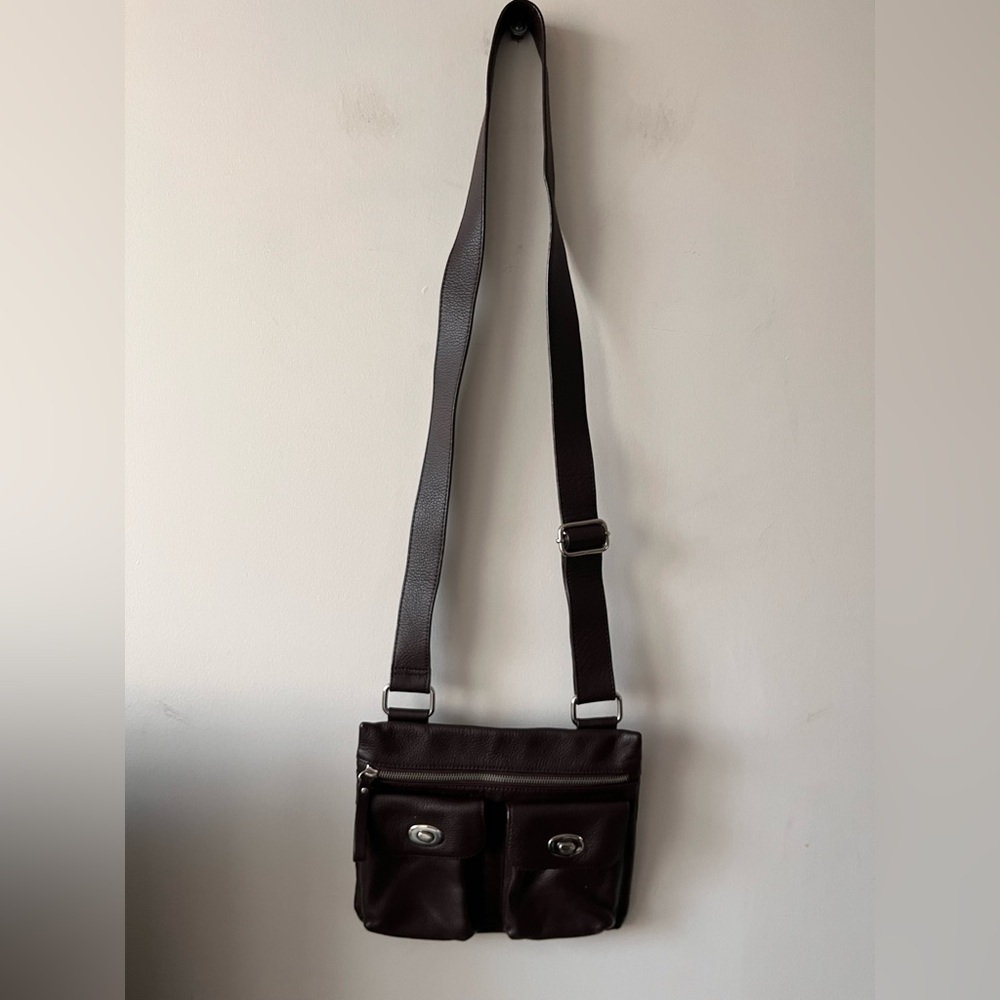 Danier LEATHER Brown Messenger Crossbody Flat Bag